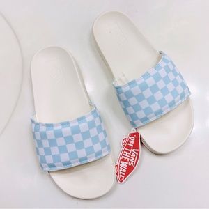SOLD😃 NIB VANS Women’s Slides Baby Blue & White Checkerboard Slide 8